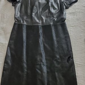 Leather & calf hair dress